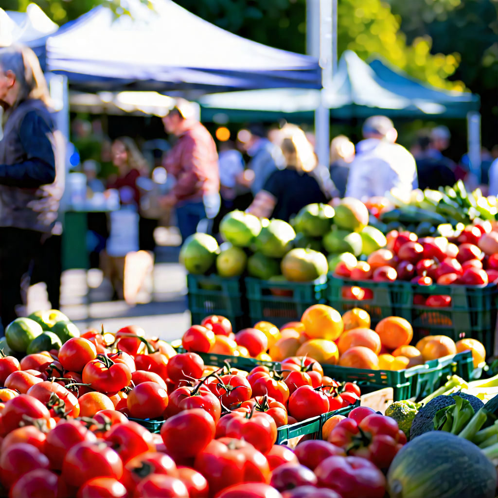 Urban Architectural Photography: Urban farmers market scene