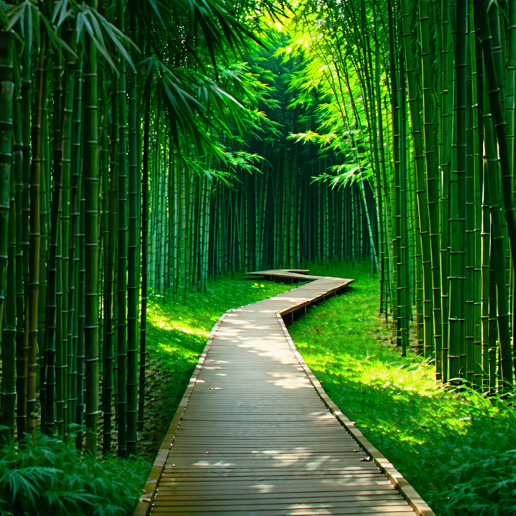 Nature Advertising Photography: Path through bamboo grove