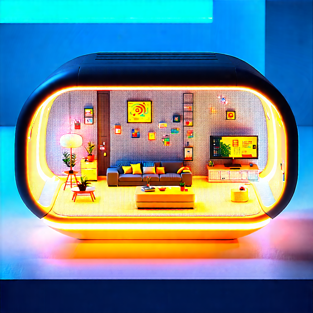 Tech Digital Art: Futuristic Smart Home With Futuristic Living