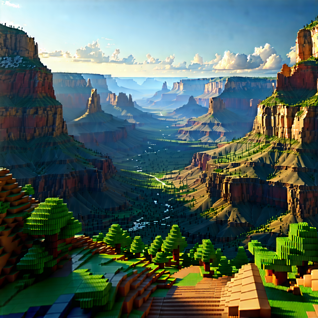 Nature Low Poly: Canyon During Sunrise With Computer-generated, Model