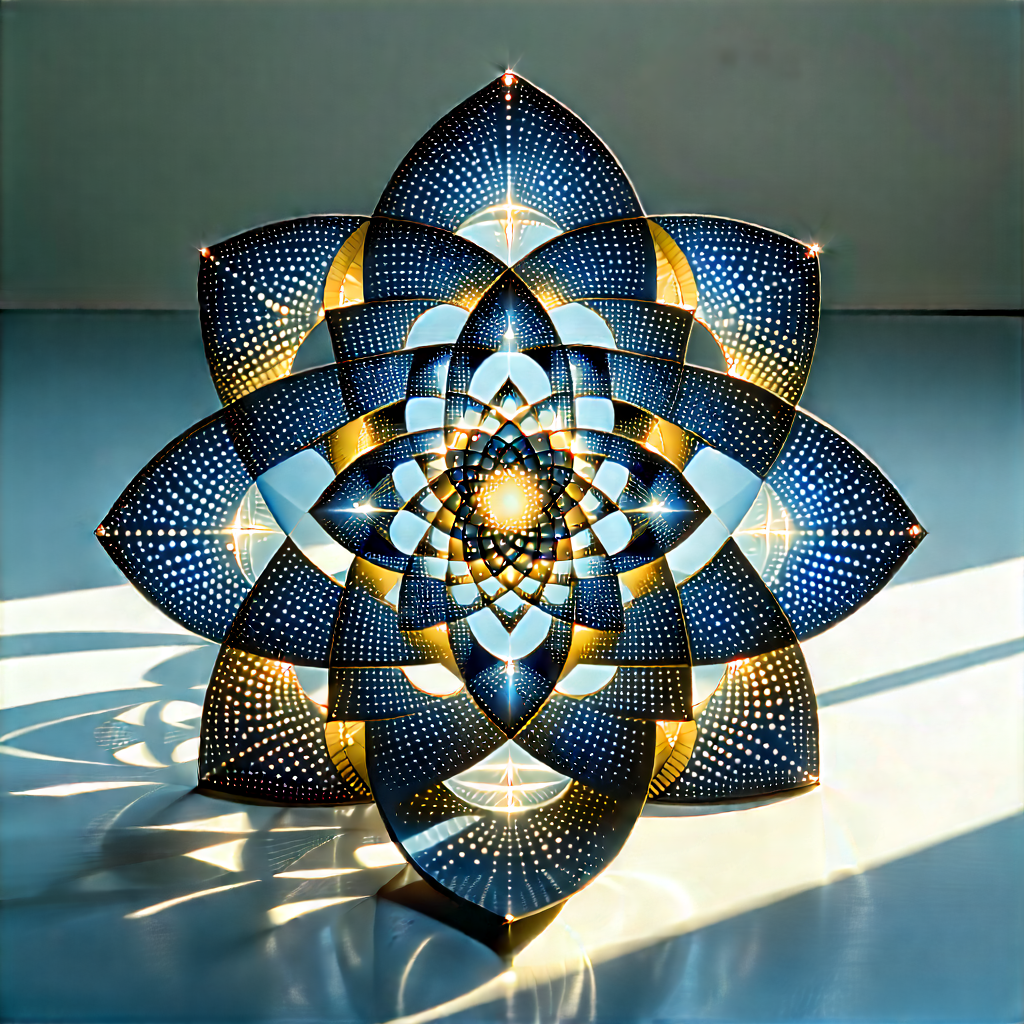Abstract Tilt-shift Photography: Sacred Geometry With Shadow Play With Blue Gold