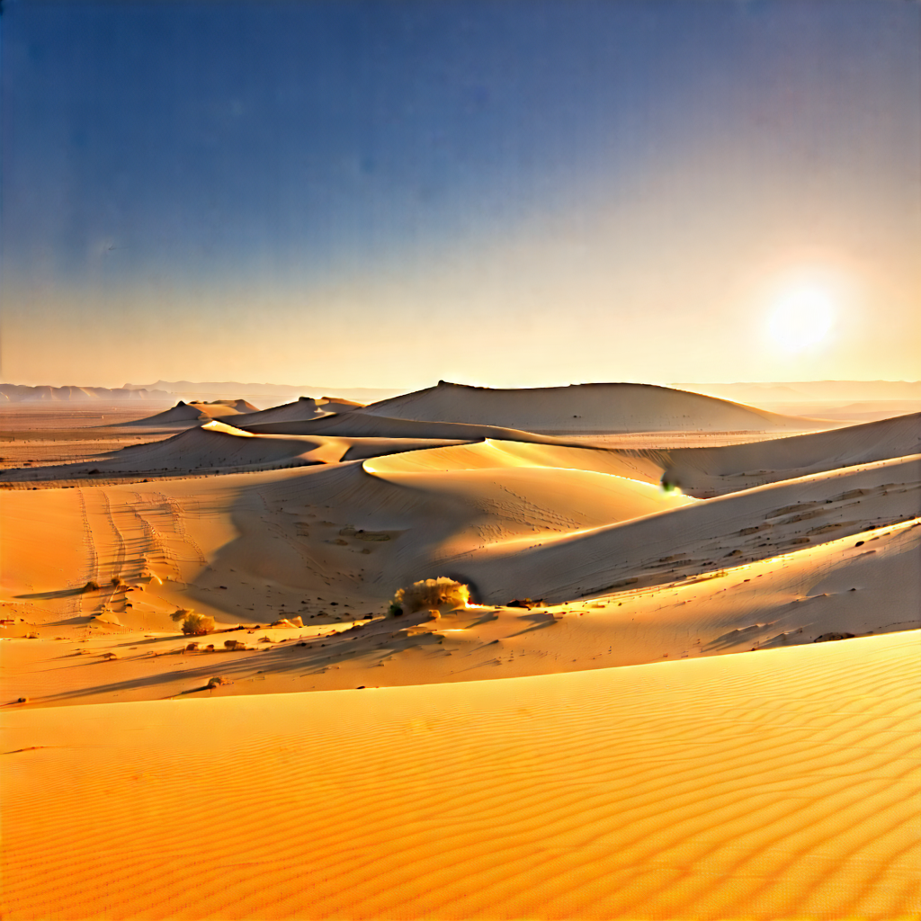 Nature Commercial Photography: Desert Landscape During Sunrise With Beautiful Desert