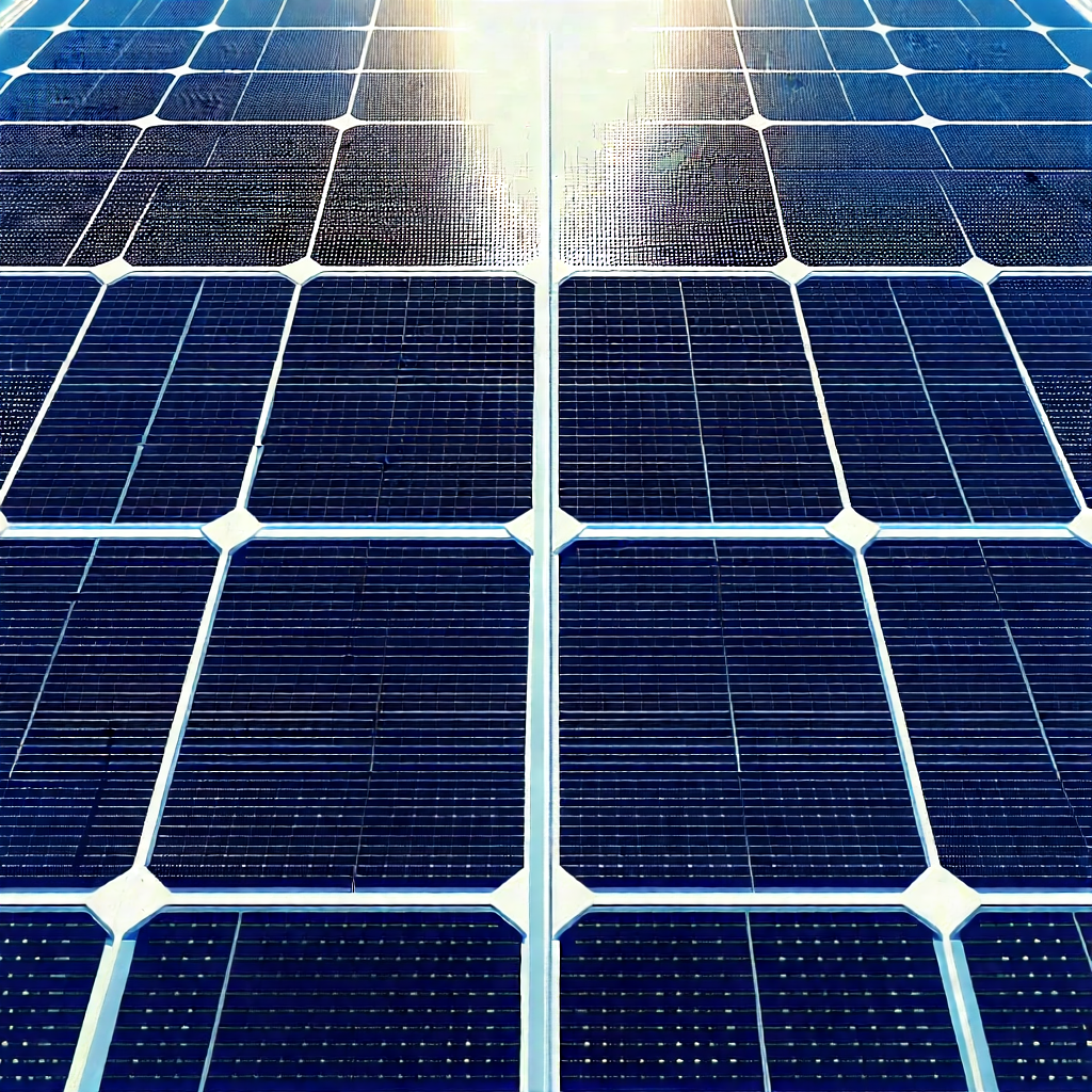 Tech Woodcut Print: Solar Panel With Digital Particles With Large Solar
