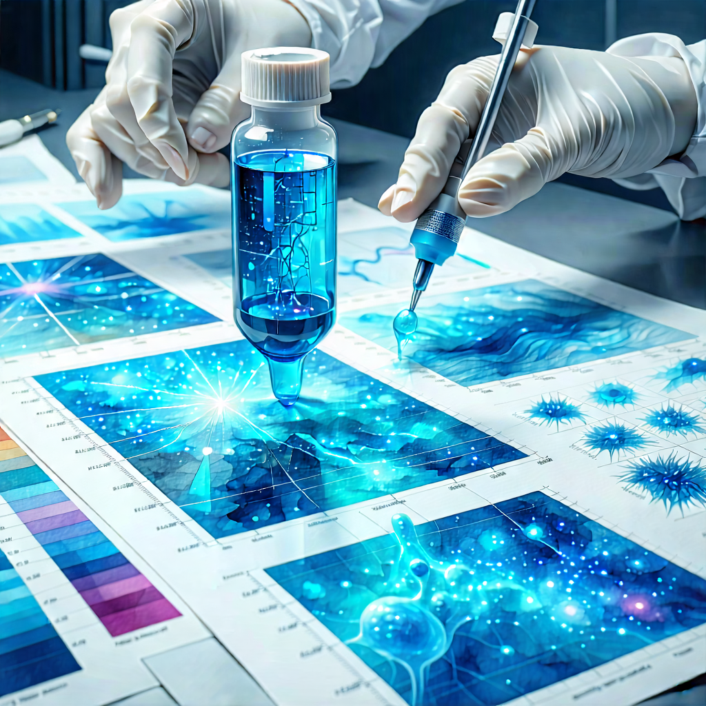 Tech Watercolor Painting: Healthcare technology in research center