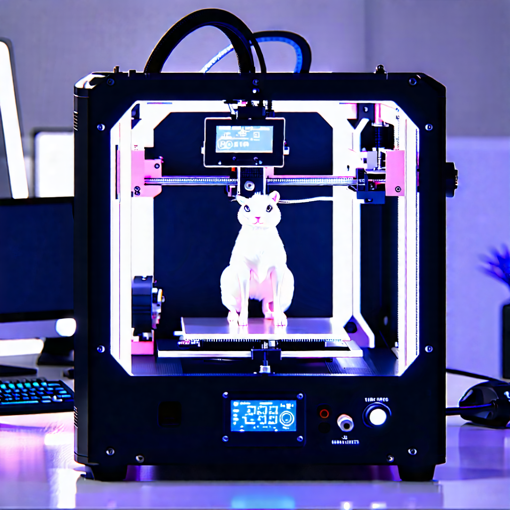 Tech Hdr Photography: 3d printer with neon accents