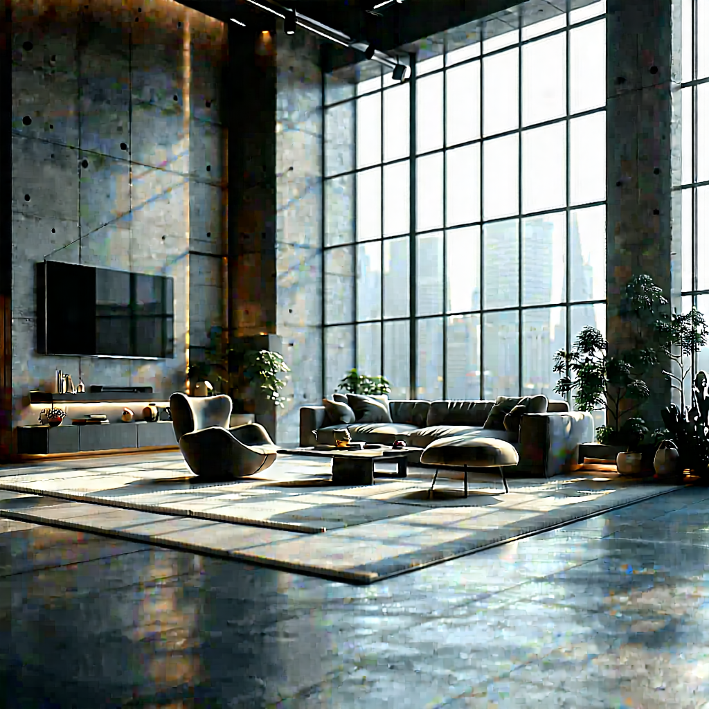 Urban Landscape Photography: Urban Loft With Minimalist Design With Large, Modern