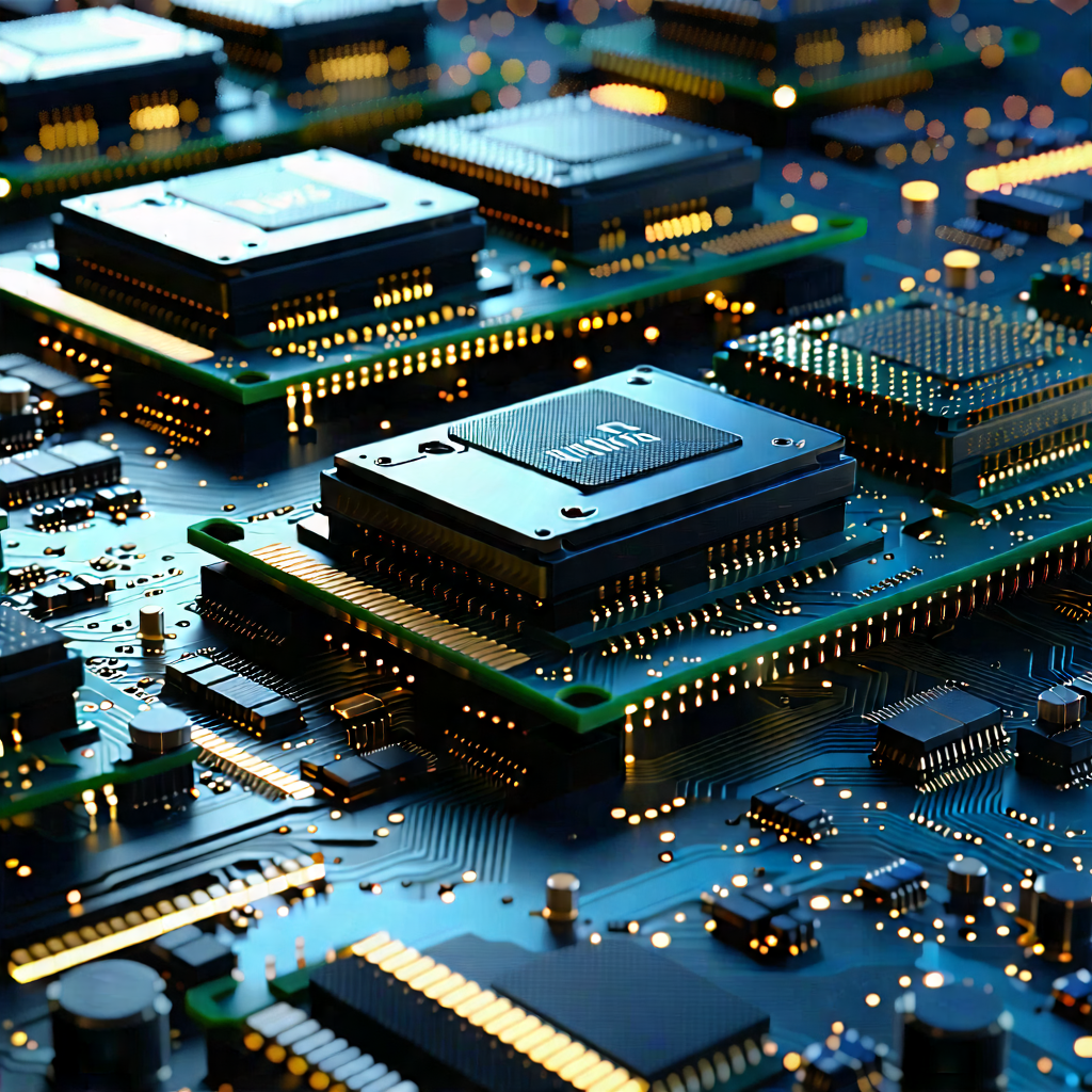Tech Abstract Design: Close-up of memory module