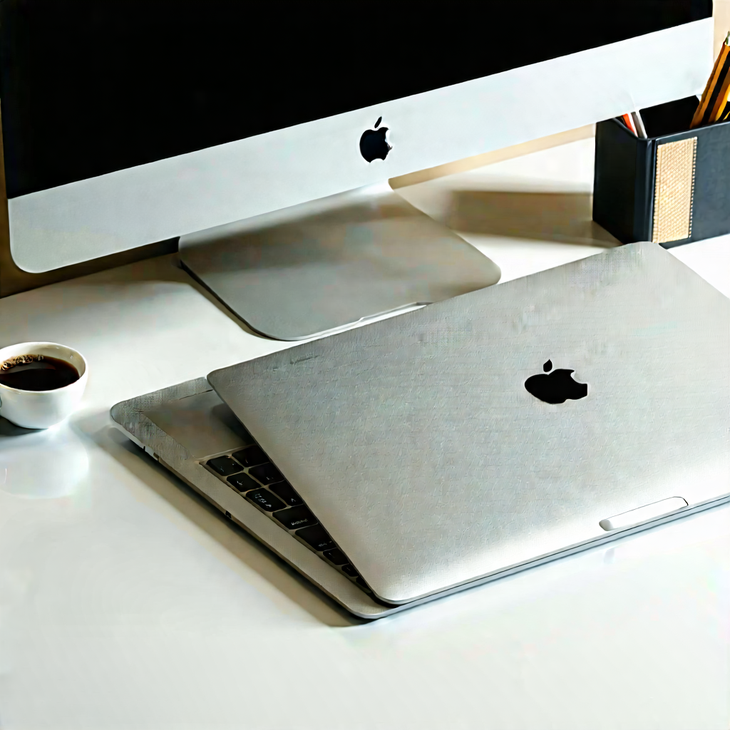 Business Professional Photography: Workplace With Laptop And Coffee On Desk With White Desk