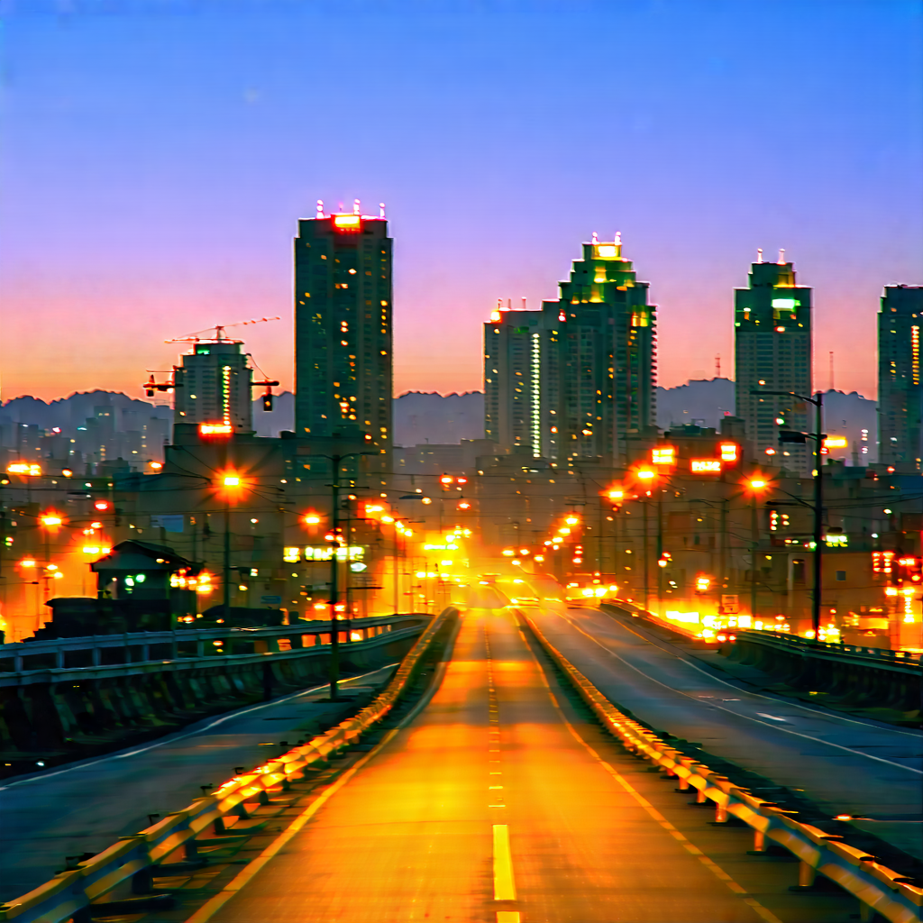 Urban Commercial Photography: Cityscape Of Downtown District During Sunrise With Captures Beautiful