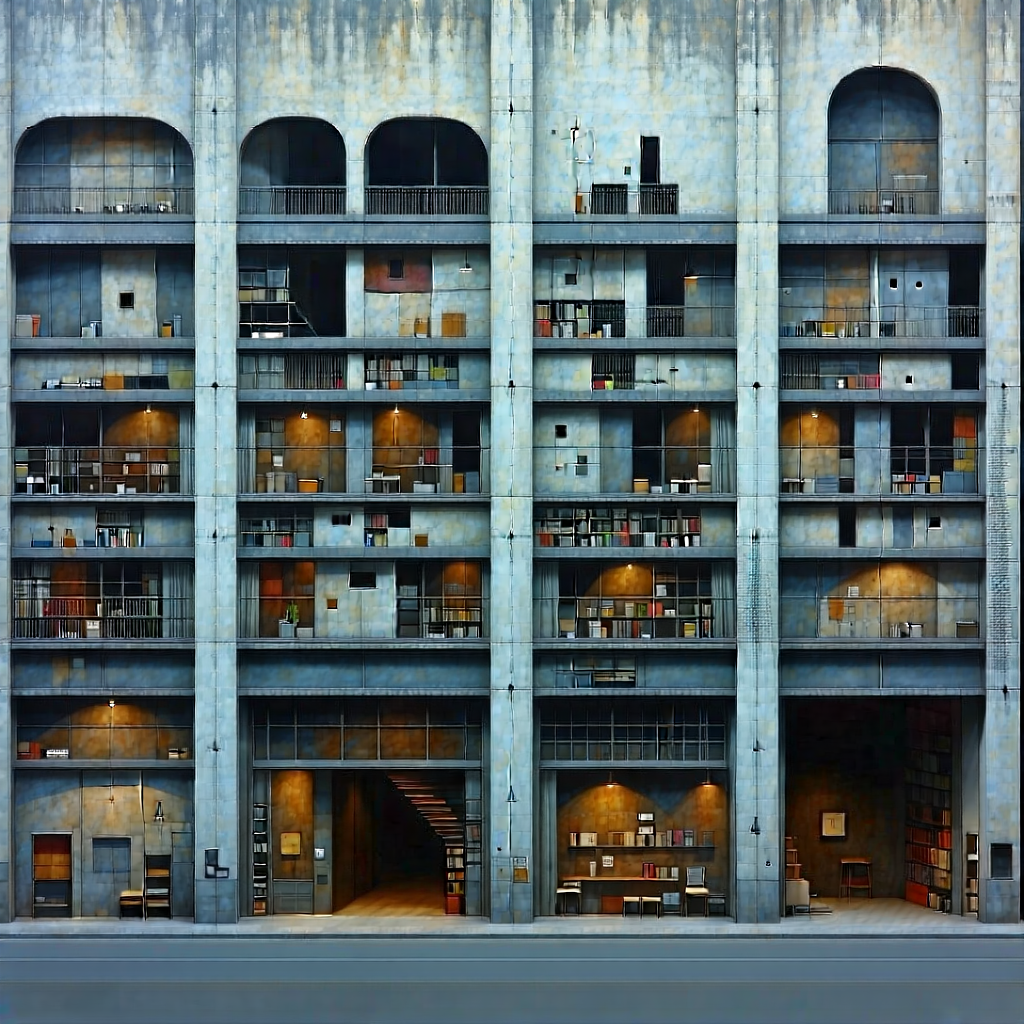 Urban Matte Painting: Urban Loft With Artistic Facade With Painting Large