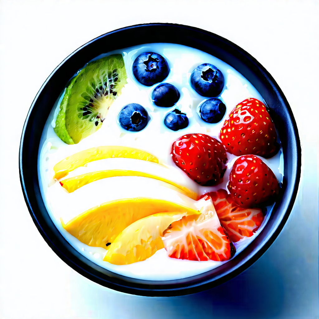 Lifestyle Digital Illustration: Smoothie Bowl Prepared With Fresh Ingredients With Bowl Fruit