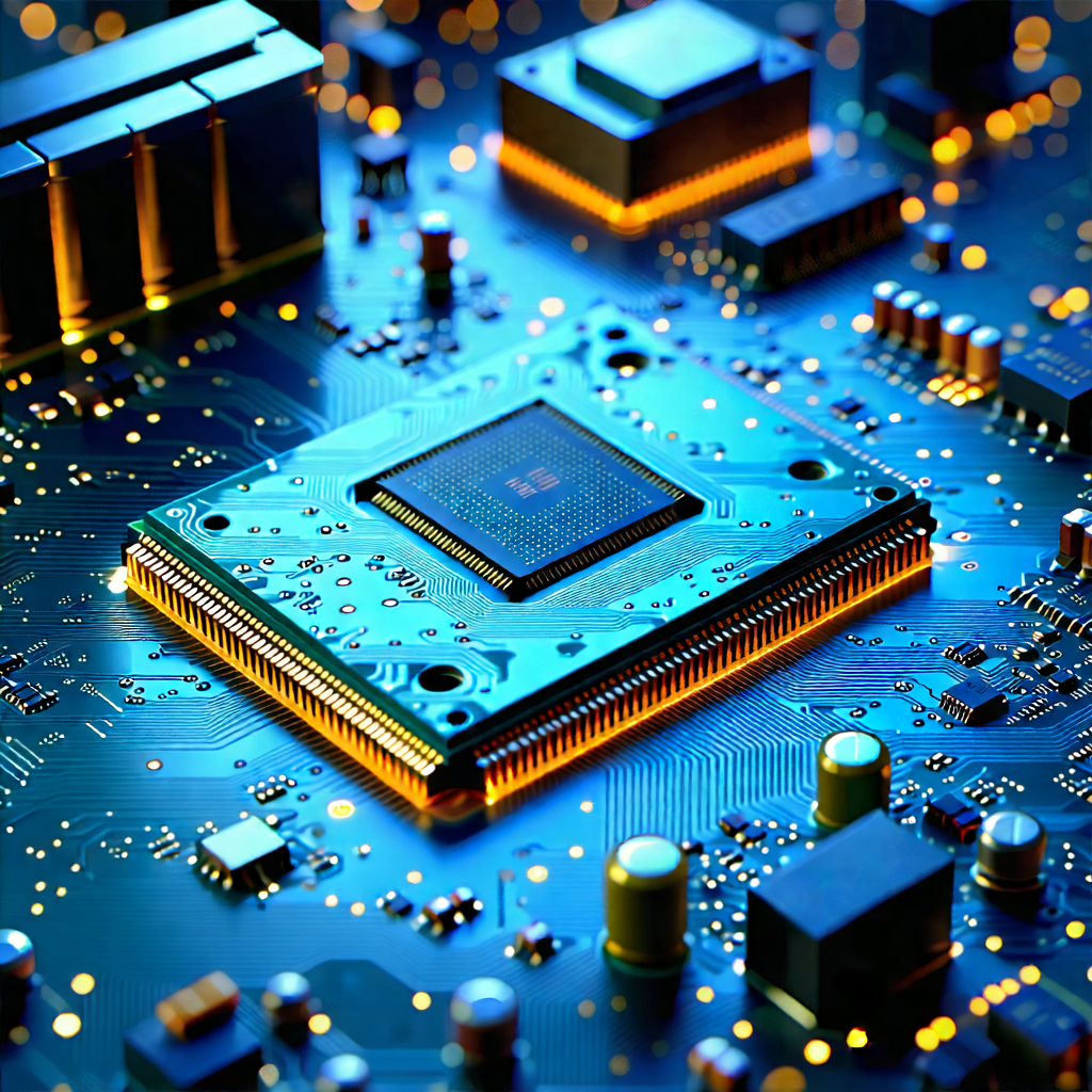 Tech Long Exposure Photography: Circuit board with laser scanning