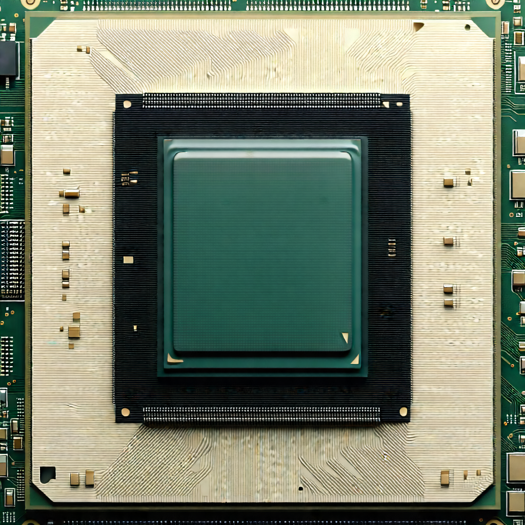Tech Voxel Art: Close-up of microprocessor