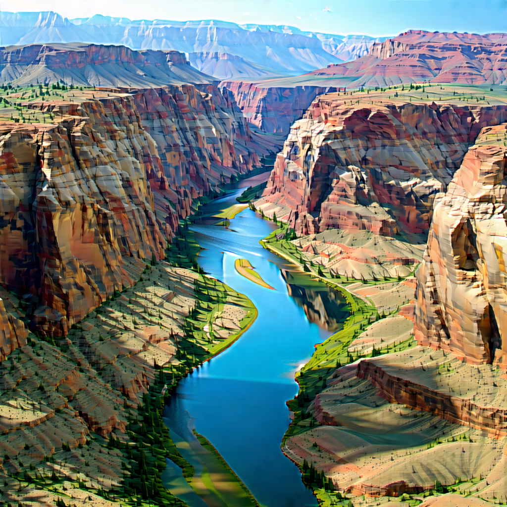 Nature Graphic Design: Aerial View Of Canyon System With Beautiful River