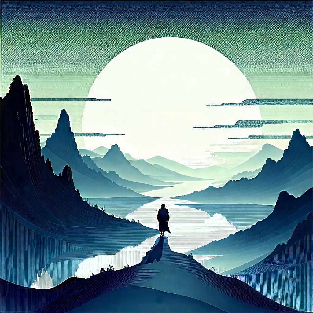 Abstract Fantasy Art: Minimalist collection with single line