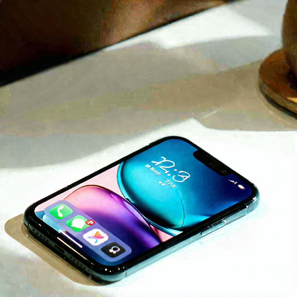 Tech Product Photography: Smartphone With User Interface With Smartphone Blue