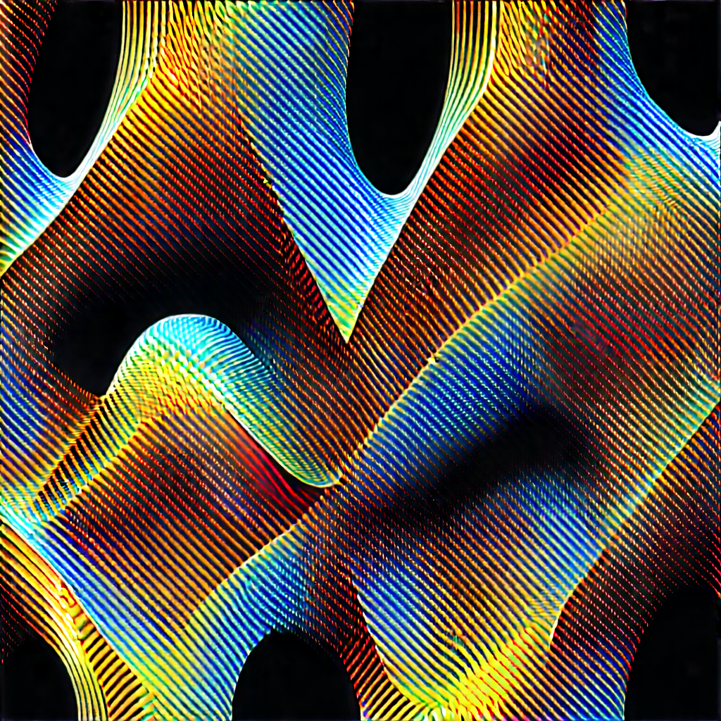 Abstract Sumi-E Painting: Fractal pattern with high-contrast color palette