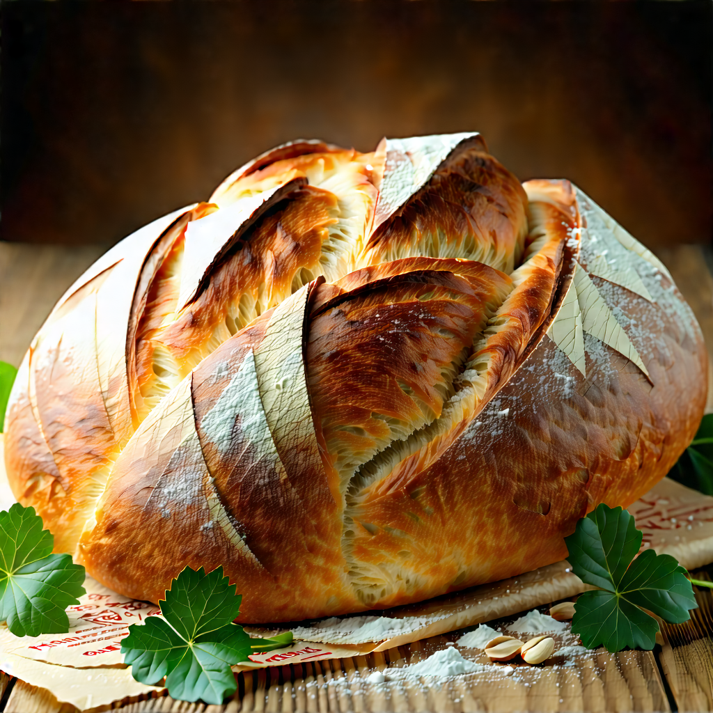 Lifestyle Low Poly: Artisanal Bread Prepared With Organic Components With Large Loaf