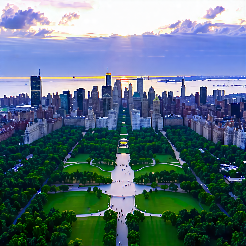 Urban Unreal Engine: Aerial view of central park