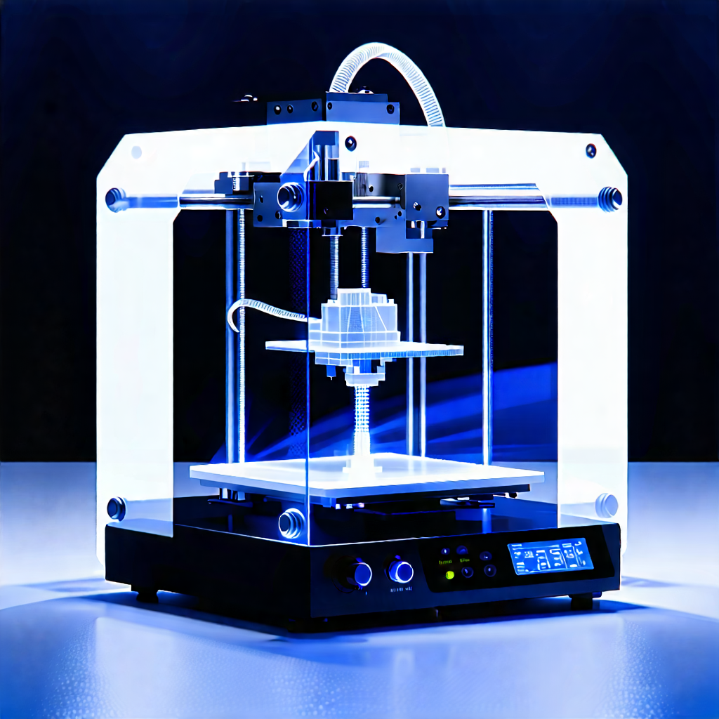 Tech Vector Art: 3d Printer With Holographic Projection With Printer Shown
