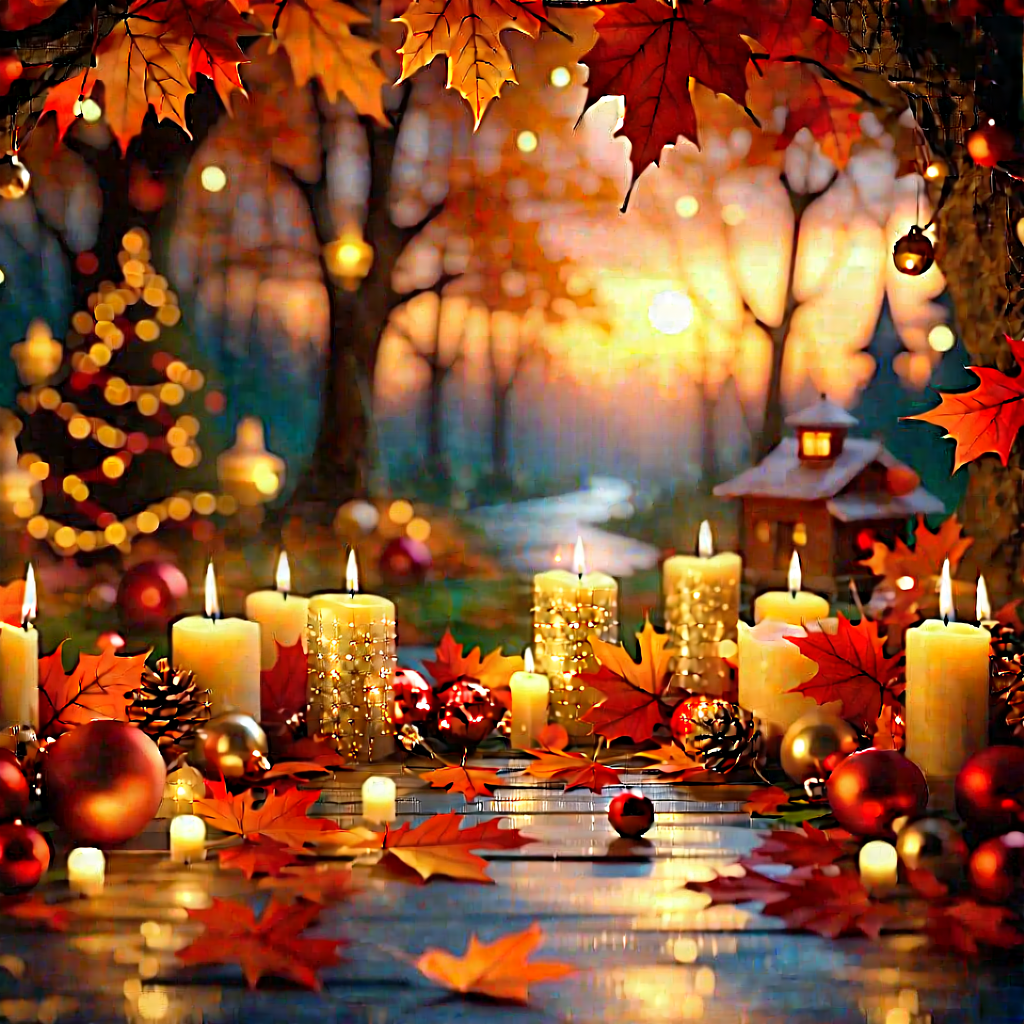 Lifestyle Graphic Design: Holiday Celebration During Autumn With Beautiful Scene