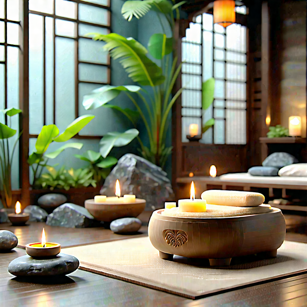 Lifestyle Voxel Art: Wellness Scene With Aromatherapy With Cozy Well-decorated
