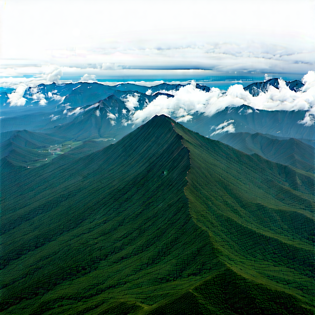Nature Tilt-Shift Photography: Aerial view of (mountain:1.29) range