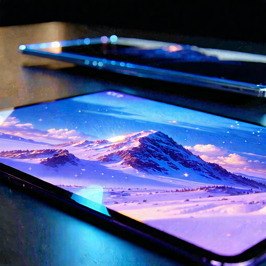 Tech Hdr Photography: Tablet With Holographic Display With Large, Flat