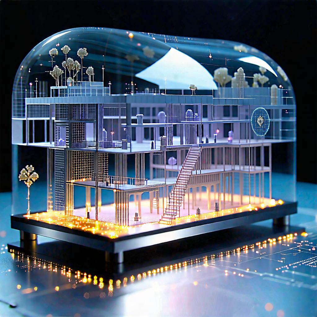 Tech Editorial Photography: Educational Technology In Manufacturing Facility With Model Building