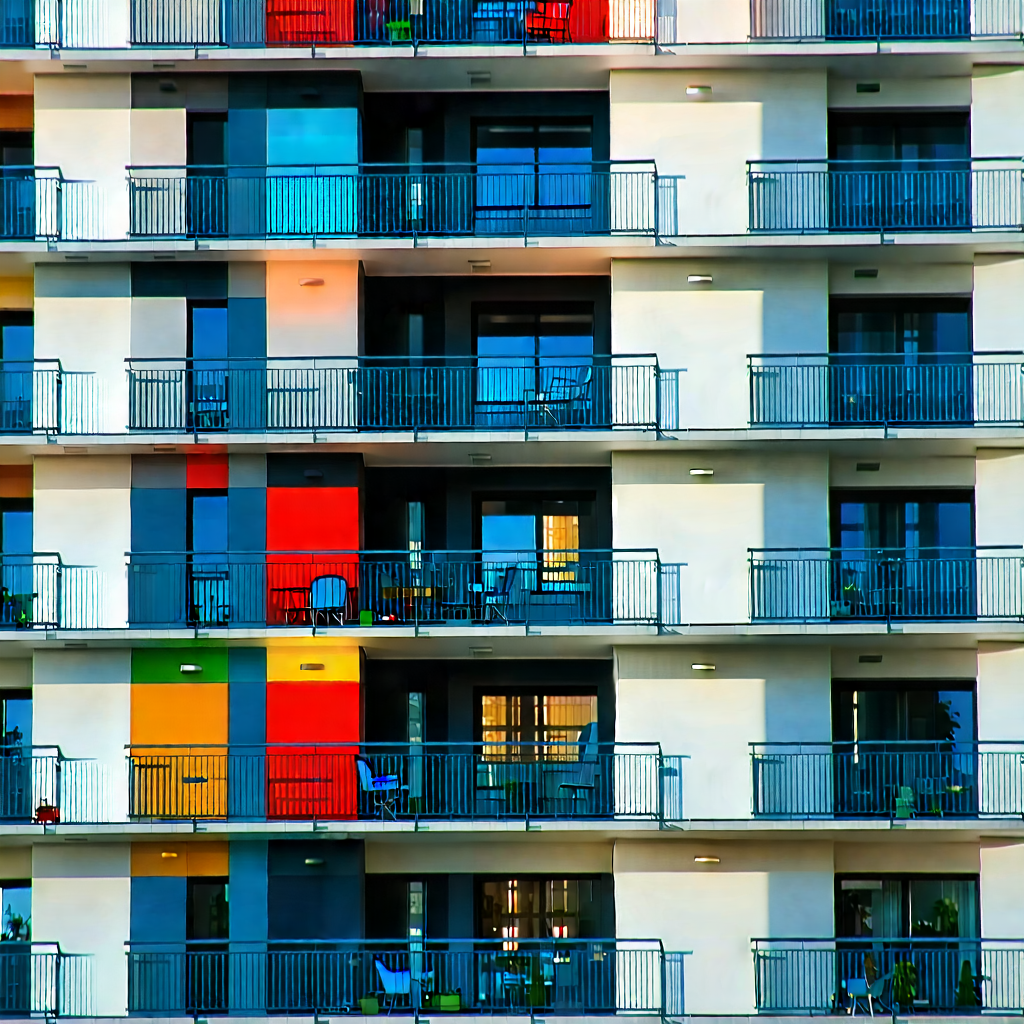 Urban Stock Photography: Modern apartment complex with artistic facade