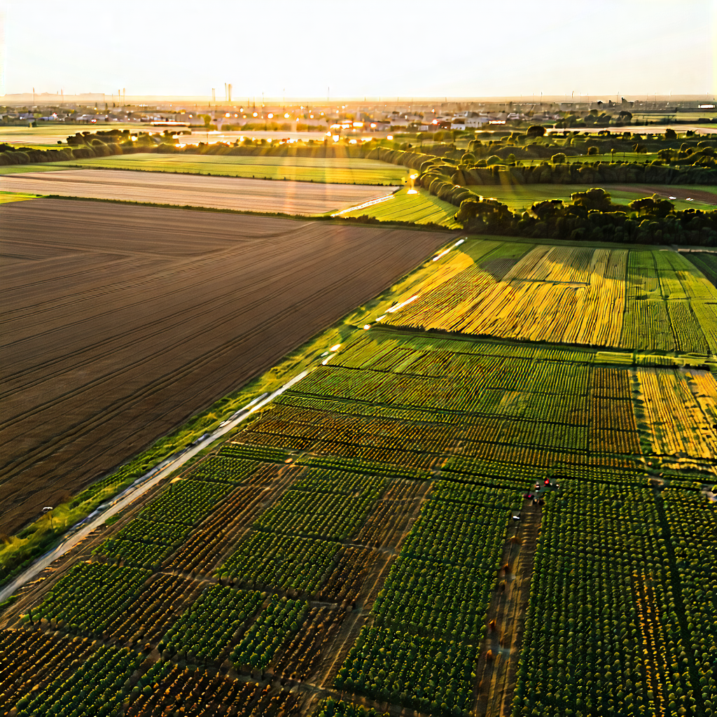 Nature Professional Photography: Aerial View Of Agricultural Fields With Large, Open