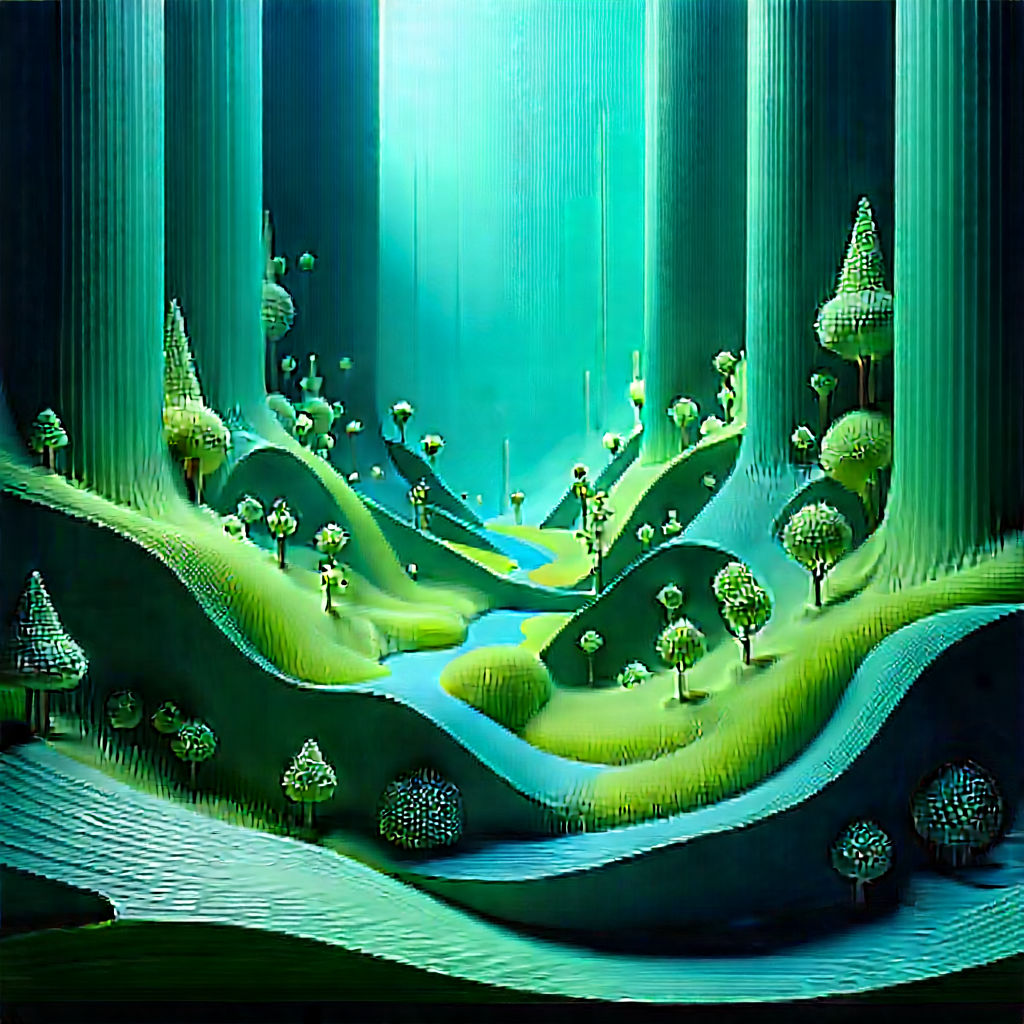 Abstract 3d Render: Abstract Interpretation Of Growth Patterns With Painting Forest
