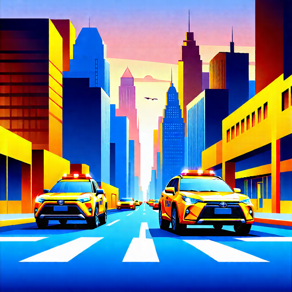 Urban Vector Art: City Rideshare In Main Avenue With Image, There