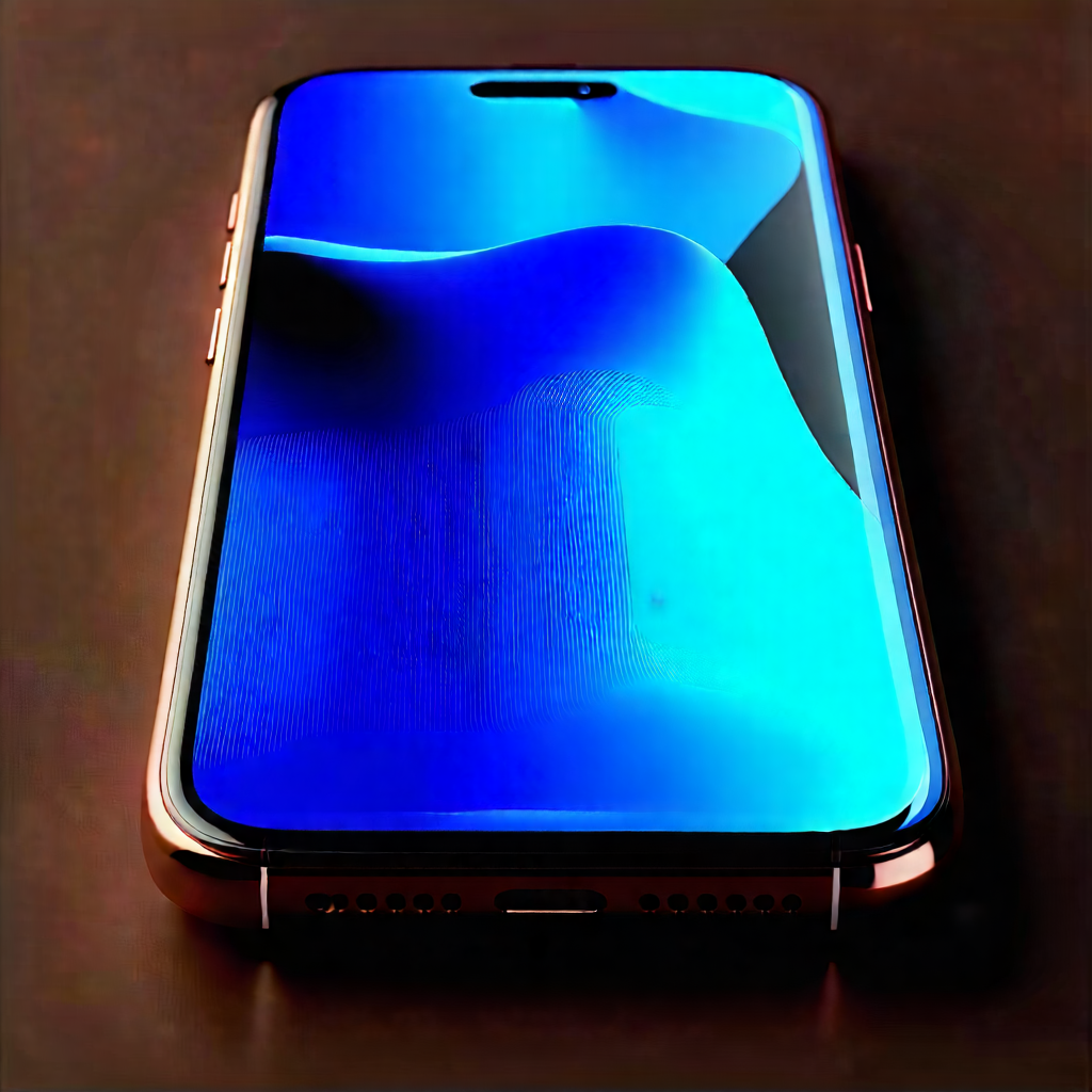 Tech Digital Art: Smartphone With Data Visualization With Cell Phone