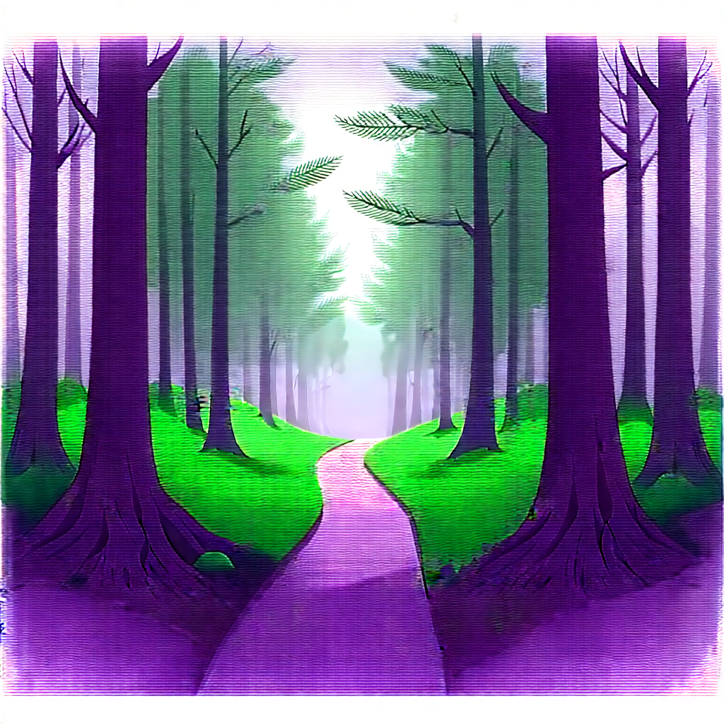 Nature Pencil Sketch: Path Through Dense (forest:1.45) With Image, There