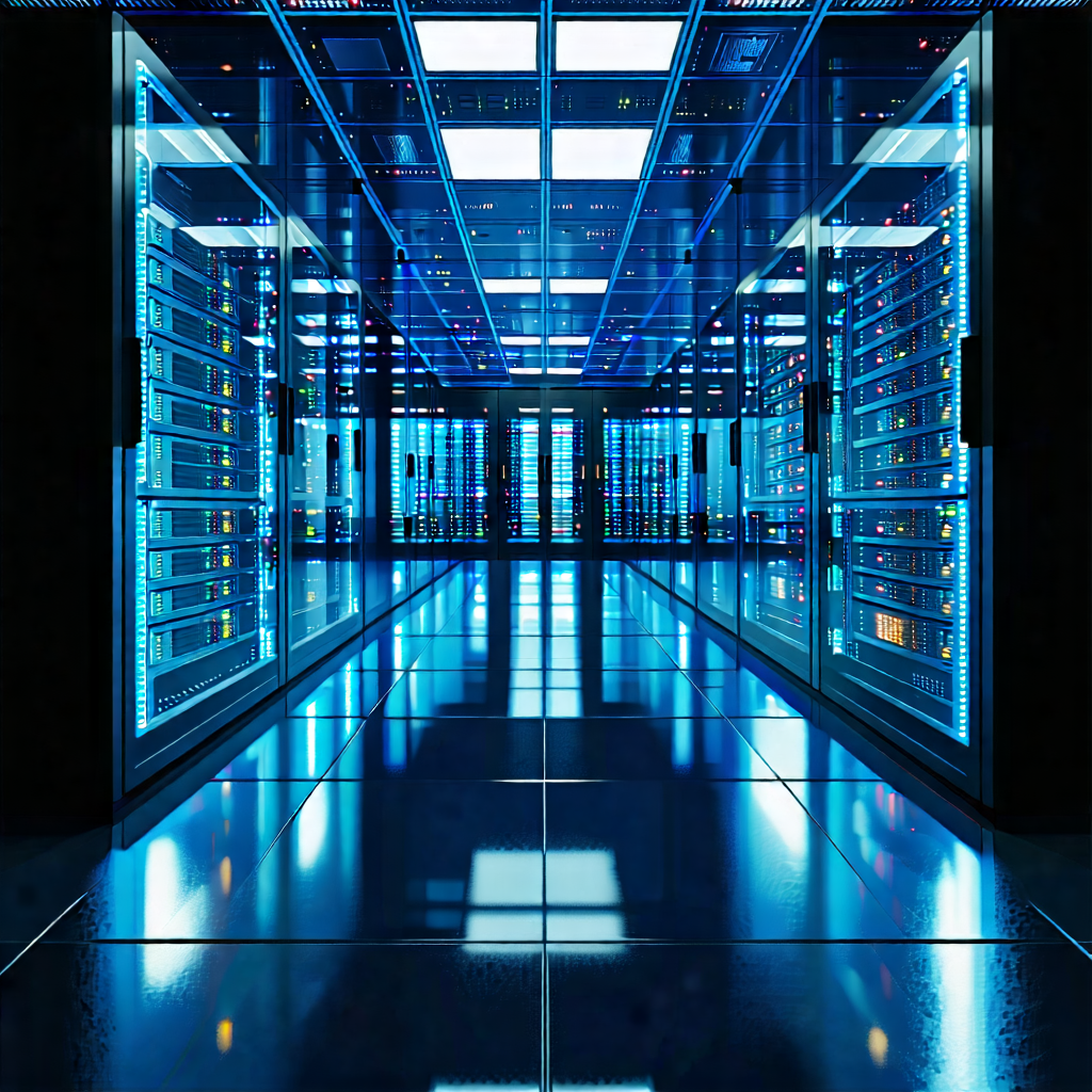 Tech Editorial Photography: Futuristic server room