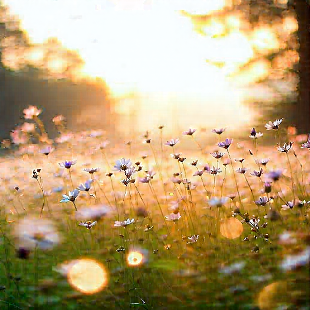 Nature Product Photography: Meadow During Sunrise With Beautiful Field