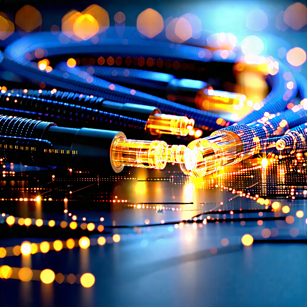 Tech Unreal Engine: Close-up Of Fiber Optic Cables With Close-up Bunch