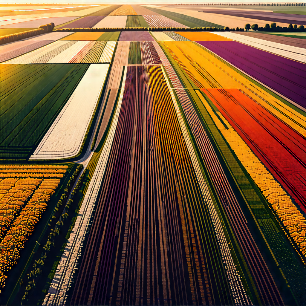 Nature Vector Art: Aerial view of agricultural fields