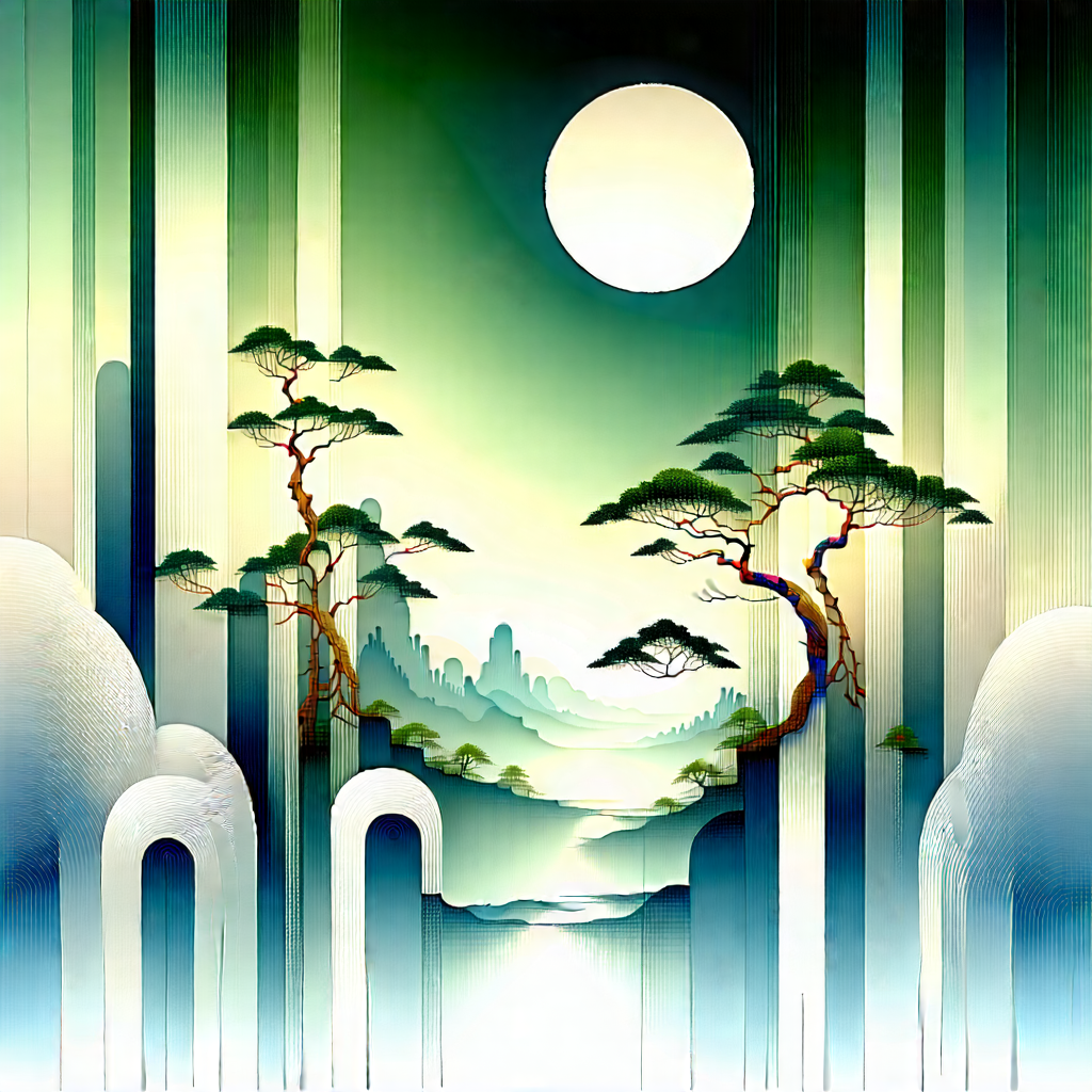 Abstract Ukiyo-e Style: Abstract Interpretation Of Growth Patterns With Painting, There