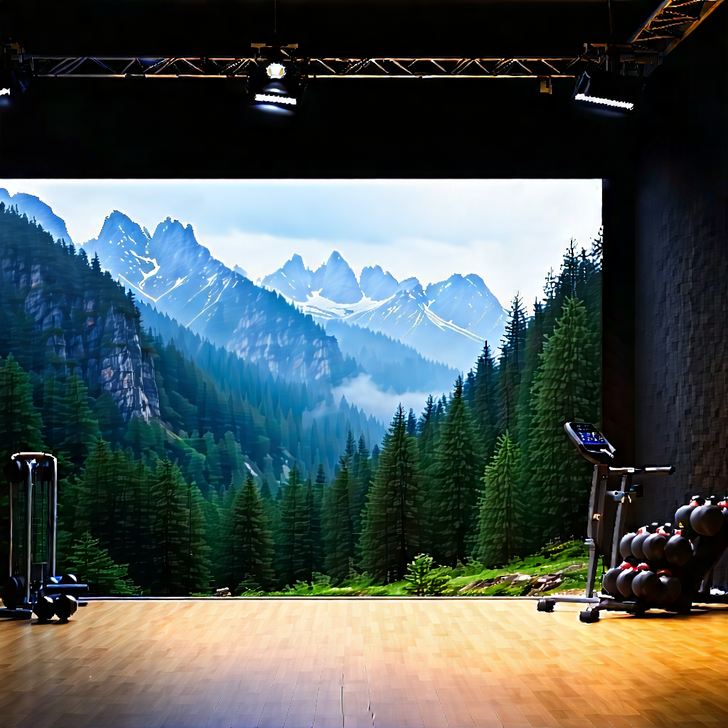 Lifestyle Advertising Photography: Hiking In Home Gym With Image, There
