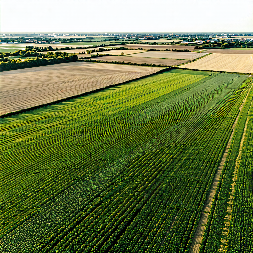 Nature Drone Photography: Aerial view of agricultural fields