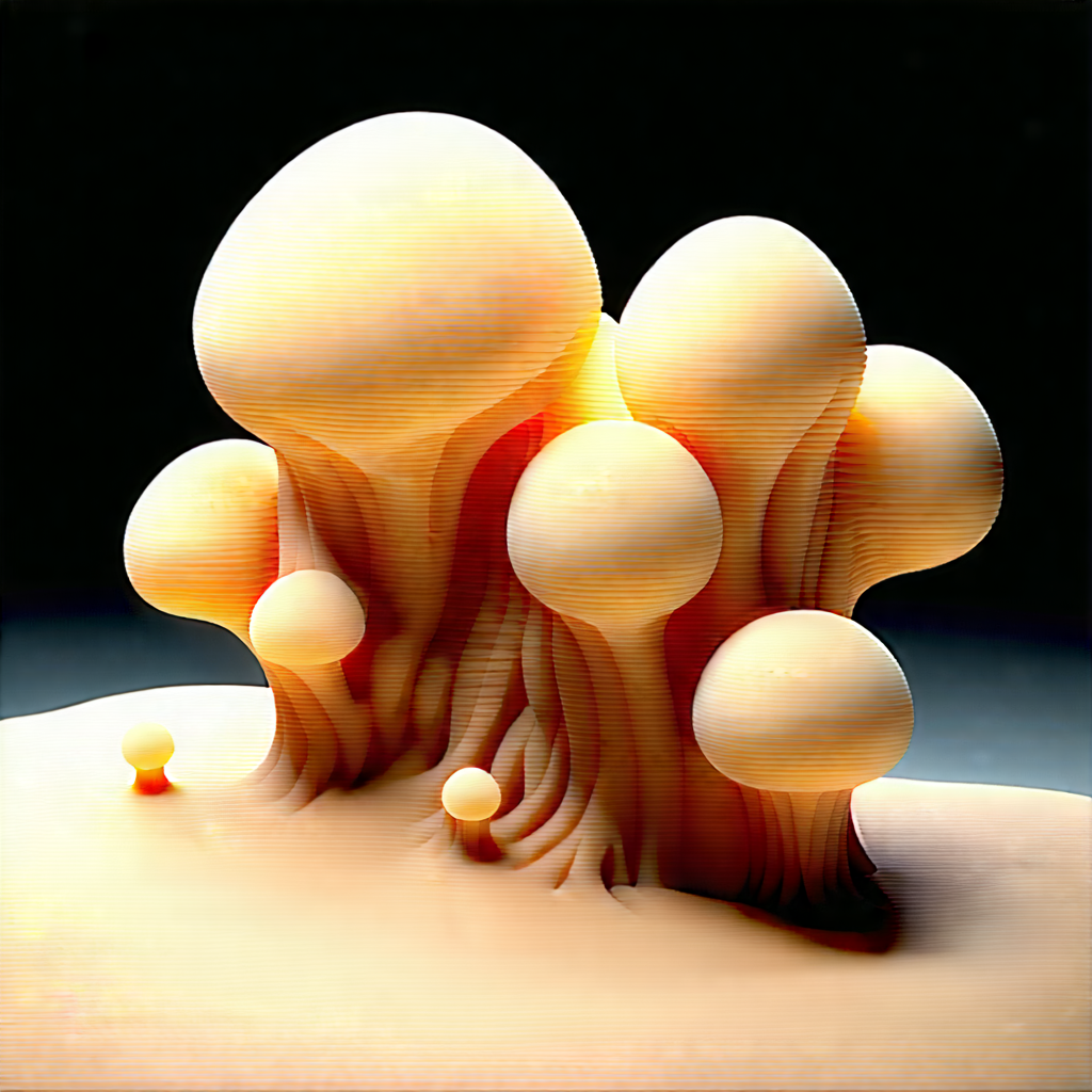 Nature Blender Artwork: Coral Reef In Dry Season With Sculpture Mushroom