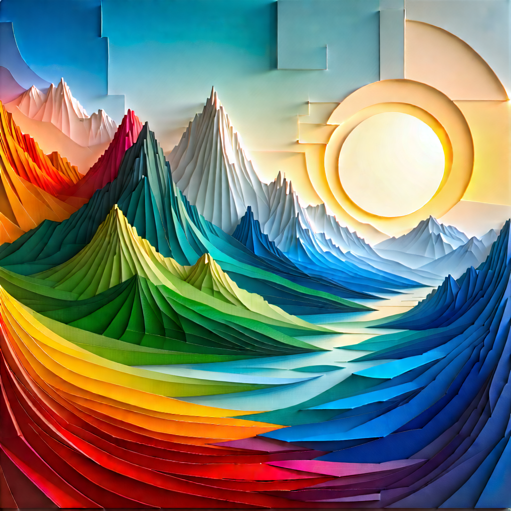 Abstract Low Poly Art: Fibrous harmony