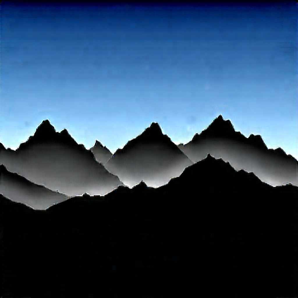 Nature Matte Painting: Mountain Range During Night With Beautiful Mountain
