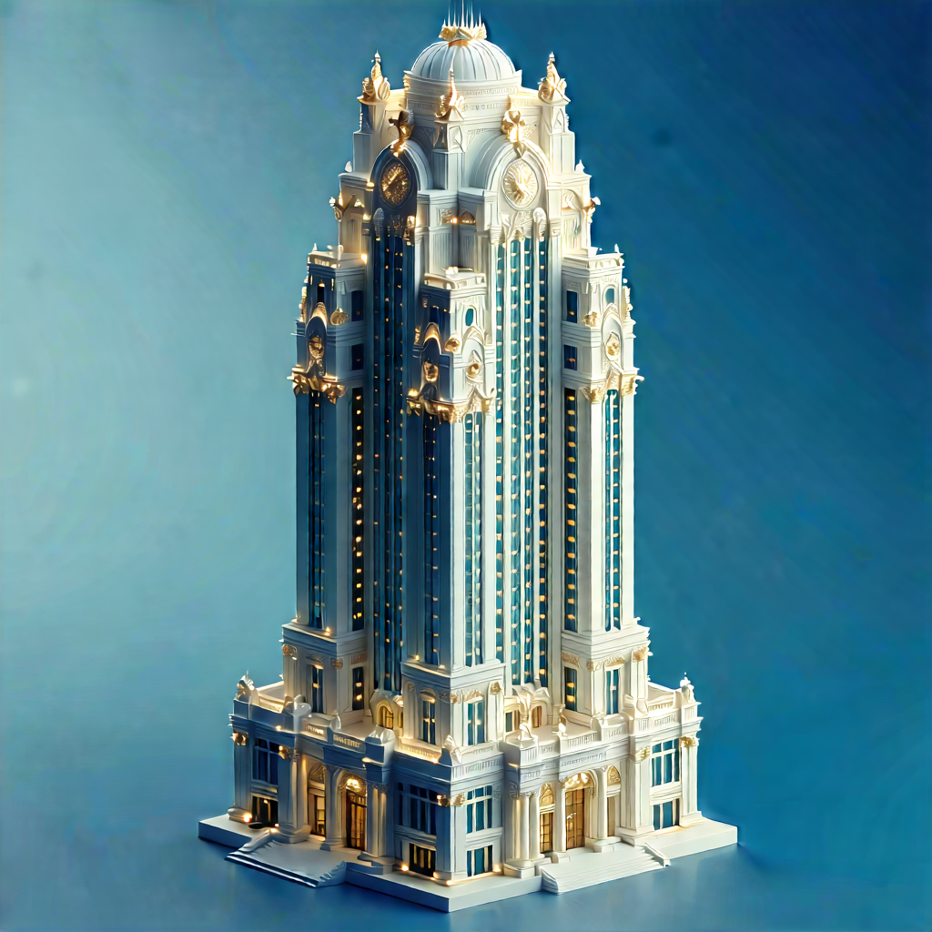 Urban Isometric Design: Skyscraper with ornate details
