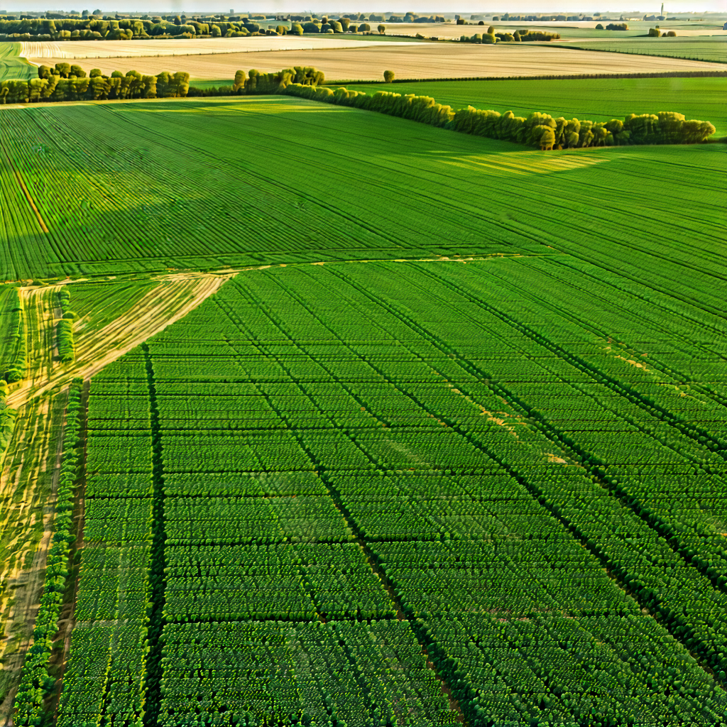 Nature Cinema 4D: Aerial view of agricultural fields