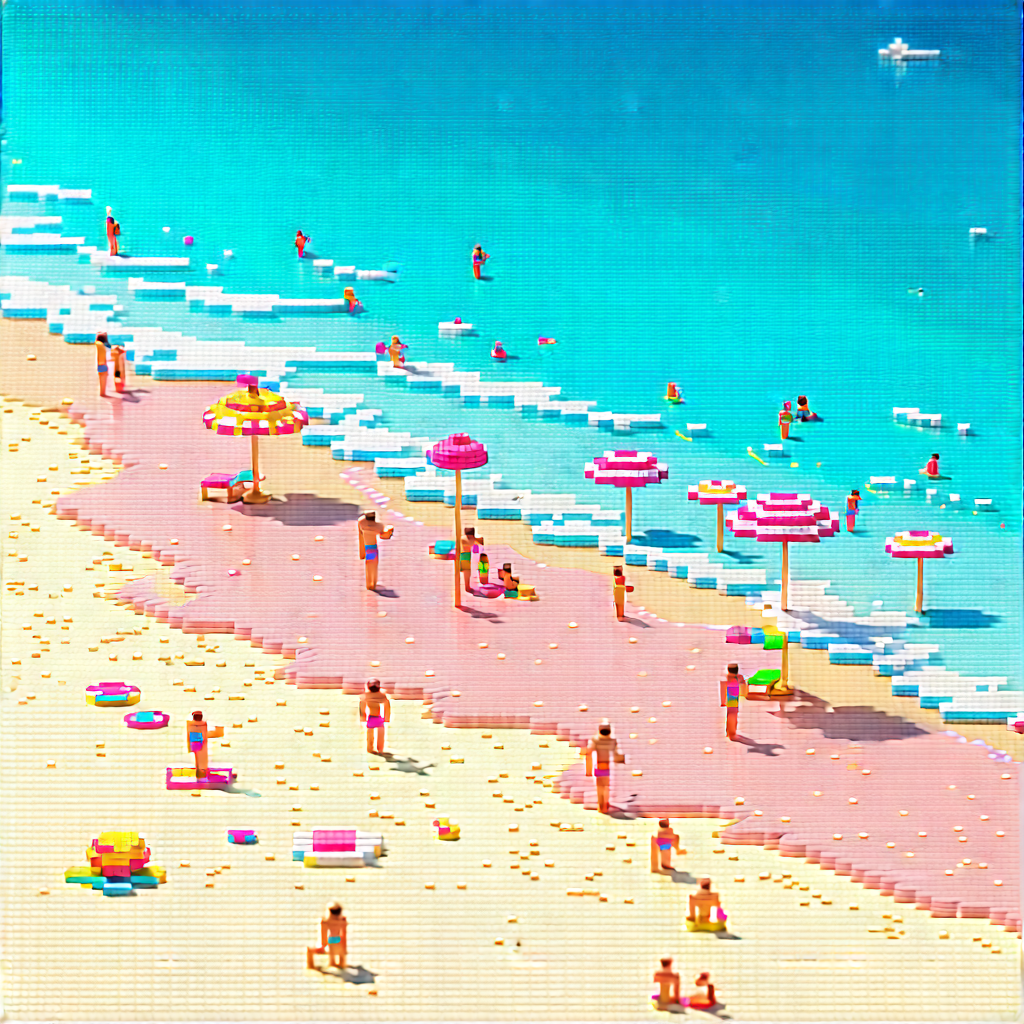 Lifestyle Voxel Art: Beach day during festival time