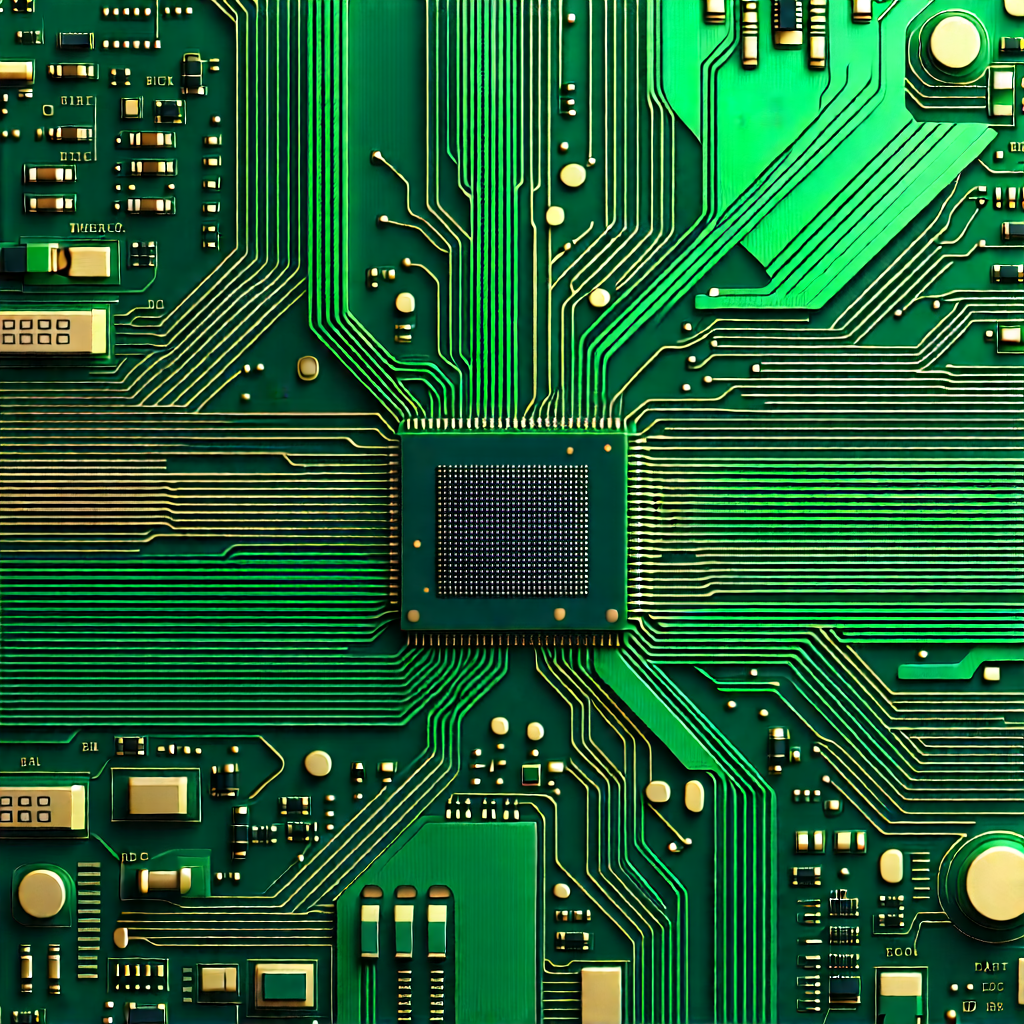Tech Linocut Print: Circuit board with digital particles