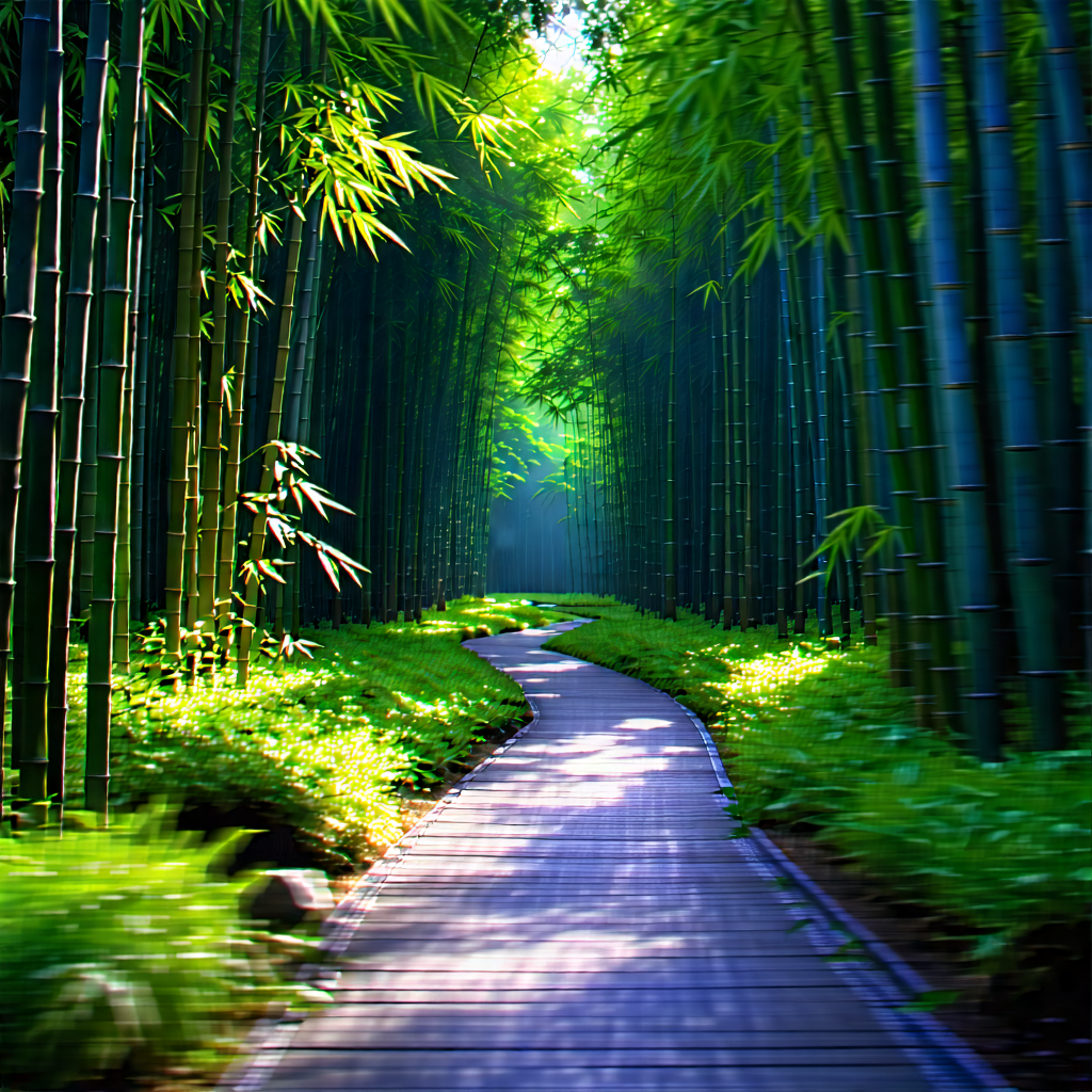 Nature Matte Painting: Path through bamboo grove